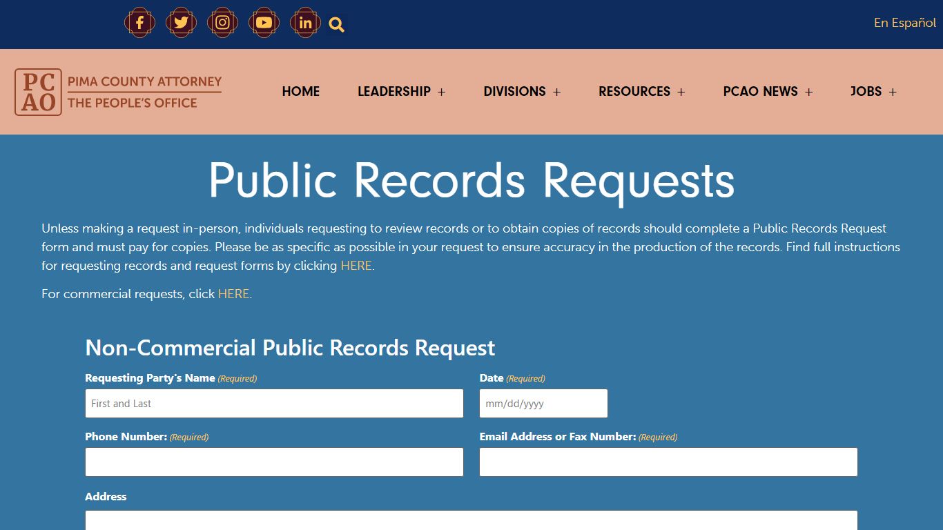 Public Records Request - Pima County Attorney's Office